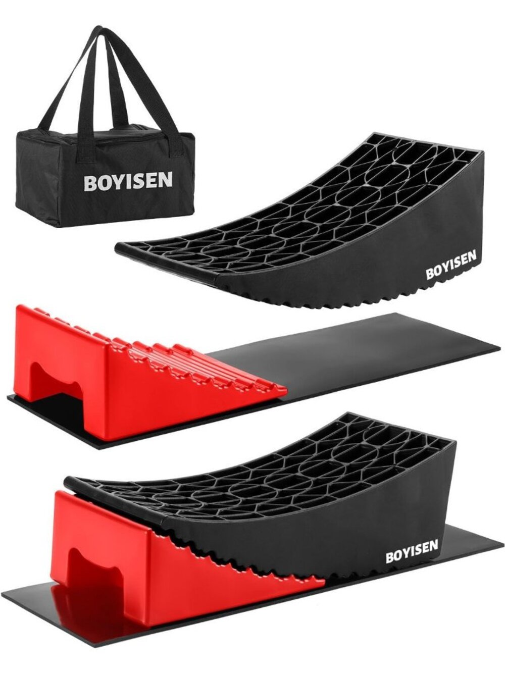Camper Leveling Blocks - 2 Pack RV Levelers & Car Ramp Kit for Trailers